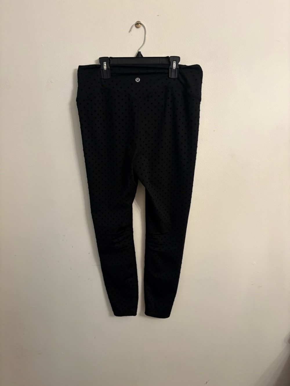 High-Waist Black Polka Dot Leggings